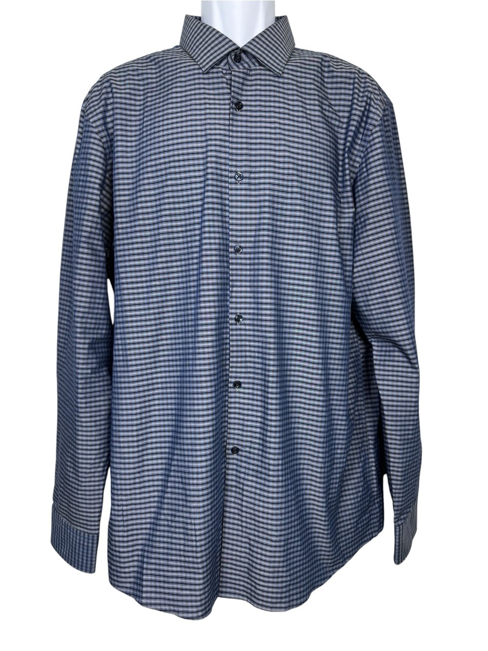 HUGO (Red Label By Hugo Boss) Sharp Fit Long Sleeve Checked Dress Shirt 17 1/2